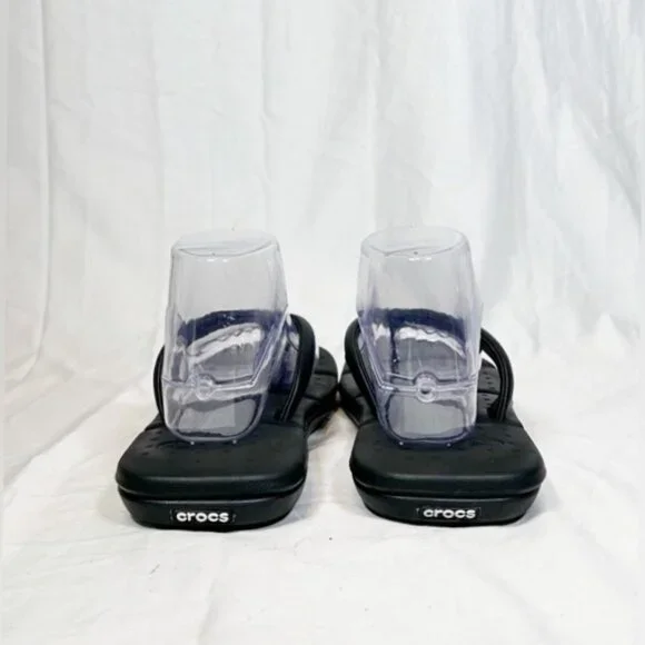 Crocs Womens Black Captiva Cushioned Thongs Flip Flops~9~ - Picture 4 of 6